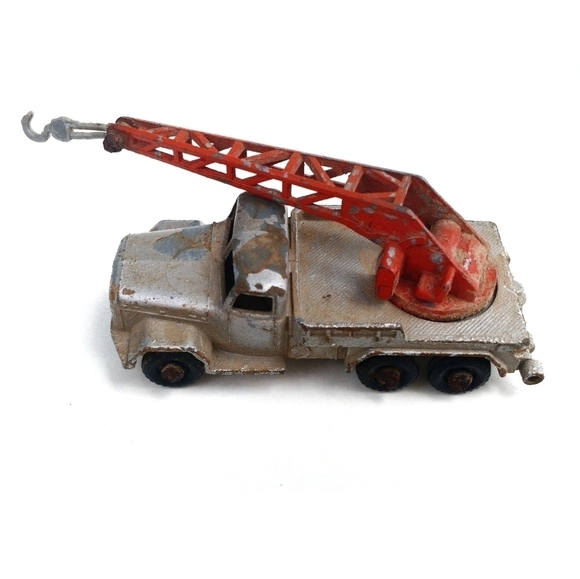 Lesney Other - LESNEY Mini Crane Truck Magirus Deutz Metal Die Cast Matchbox Toy #30 Silver